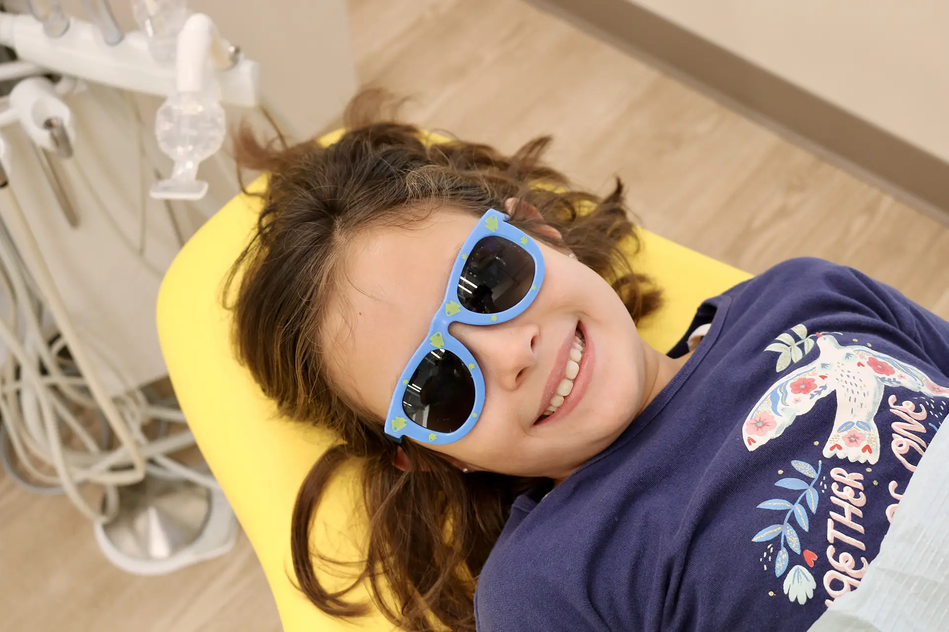 Smiling child in pediatric dentist office